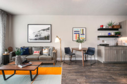 An apartment unit living space