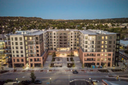 Aerial view of Encore Castle Rock development