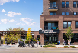 Front view of the Riverwalk building