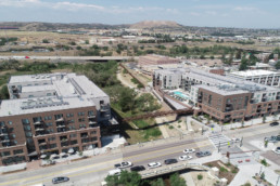 Aerial view of Riverwalk Castle Rock building